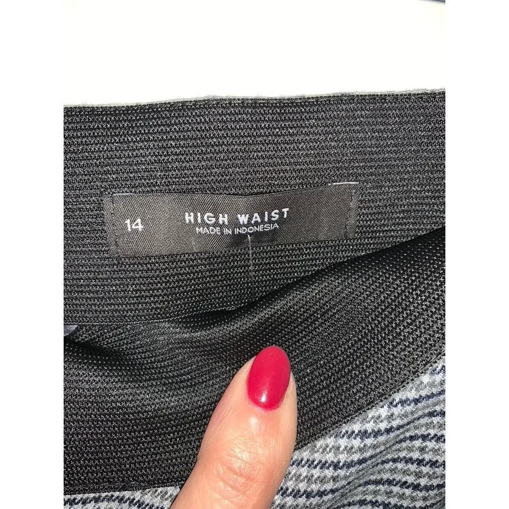 NWT Ann Taylor LOFT Women's Plaid Dress Pants Black‎ Size 14
